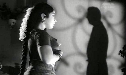 Pramila with her shadow customer in 'Arangetram'