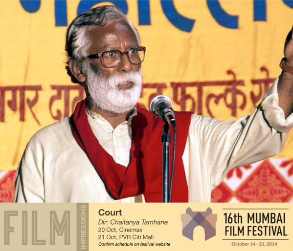 Vira Sathidar is strident folk singer in #Court. Great ensemble incl. @getkul, #VivekGomber and Usha Bane #MAMI2014 http://t.co/I0Nu514JBV